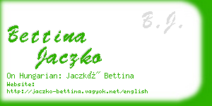 bettina jaczko business card